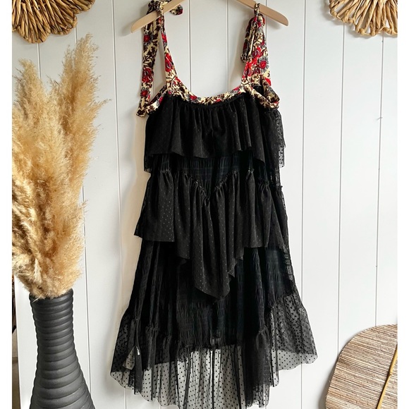 SOLD -C- FREE PEOPLE dress mesh tulle polka dots - Picture 7 of 8